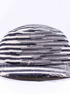 Missoni Wool Zebra Print Military Cadet Hat Cap Made in Italy Distressed Medium